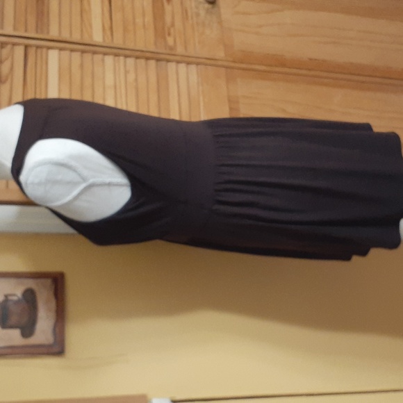 MICHAEL KORS Sleeveless Brown Tunic Mini Dress Silver Buckle Empire Waistband - Picture 7 of 11